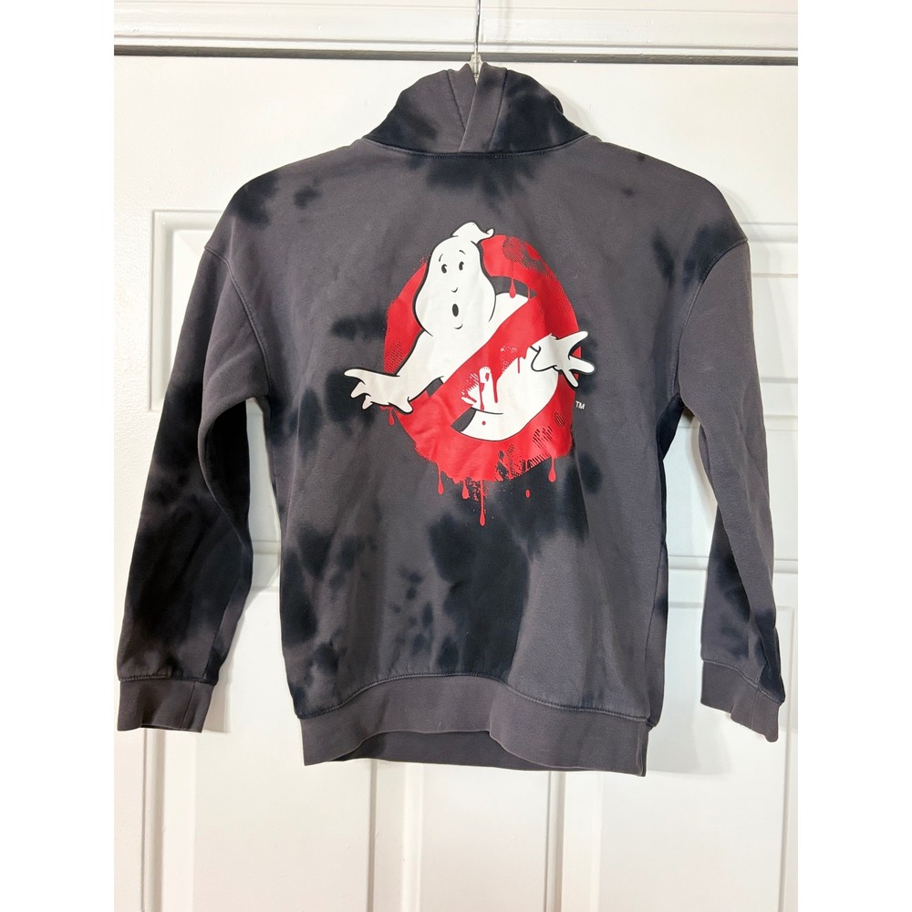 H&M | Ghostbusters Tie Dye Graphic Hoodie | Size 8-10 || Gray|